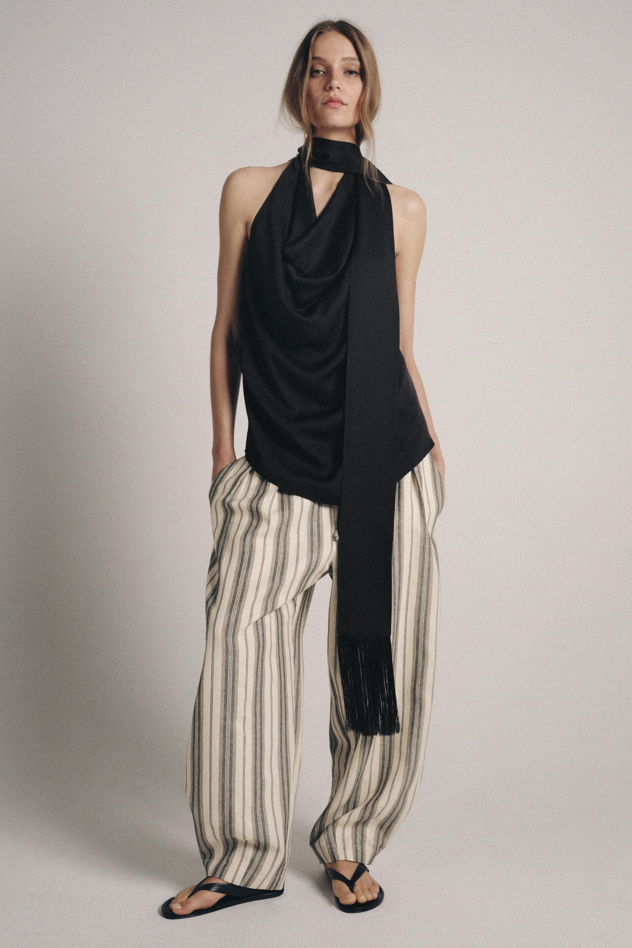 TOP HALTER FOULARD FRANGES ZW COLLECTION
